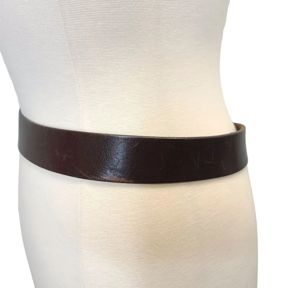 J&M 1850 Johnston & Murphy Brown Leather Belt Made in USA Size 34